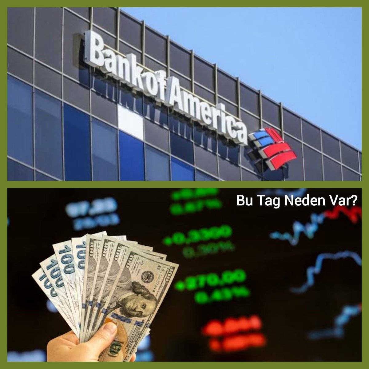 (Bank of America) X'teki bu başlık; Bank of America'nın, yıl sonu Dolar kurunu 38 TL olarak tahmin etmesi üzerine oluşmuştur.