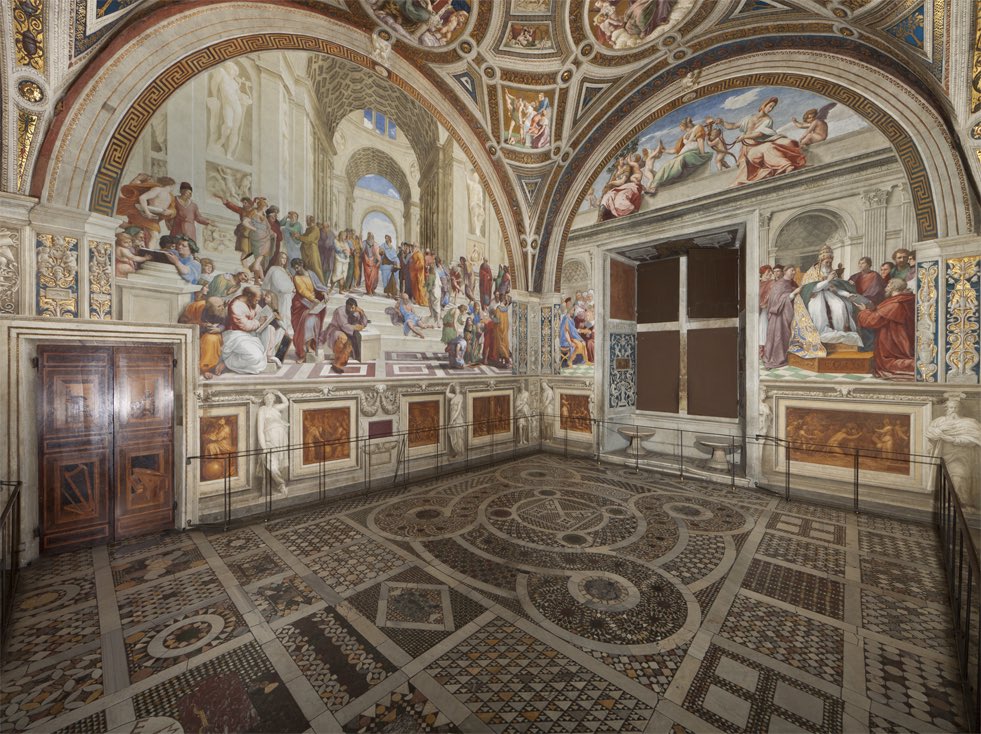 La chambre de la Signature est une salle de réception située au palais du Vatican. Elle est notamment connue pour ses célèbres fresques peintes par Raphaël (1483-1520) au début du XVIe siècle. Les murs et la voûte reçoivent tous ces peintures sur le thème de l’intellect 1/3