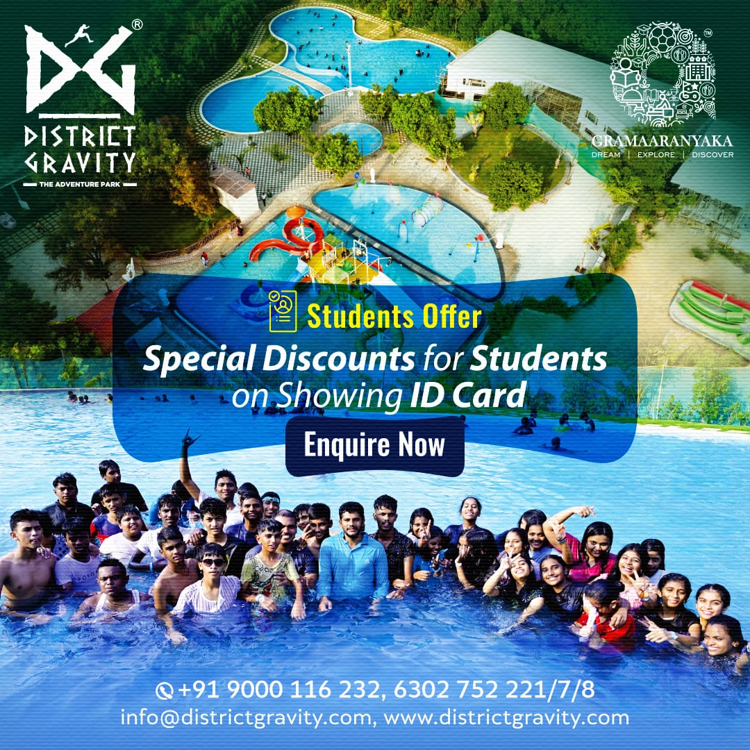 Student Discount Alert! Flash your student ID at District Gravity and enjoy exclusive discounts on all our thrilling adventures. It's time to elevate your student life!
.
Enquire Now @ @ +91 - 6302 752 228 | +91 -63027 52221 |+91 - 9000116232 | Visit: districtgravity.com