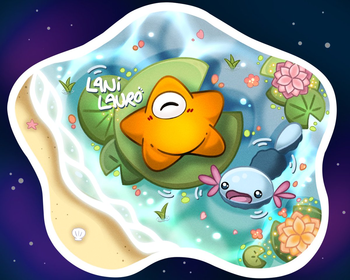 Lani ✦ | Bartender Oni Vtuber (@lanilauro) on Twitter photo Oh to be a Kometo floating on a lily pad with it's wooper friend in the spring time breeze.
A lil gift for my chaotic star, <a href="/quintzeee/">quintzeee🍊Commissions Open</a> Oh to be a Kometo floating on a lily pad with it's wooper friend in the spring time breeze.
A lil gift for my chaotic star, <a href="/quintzeee/">quintzeee🍊Commissions Open</a>