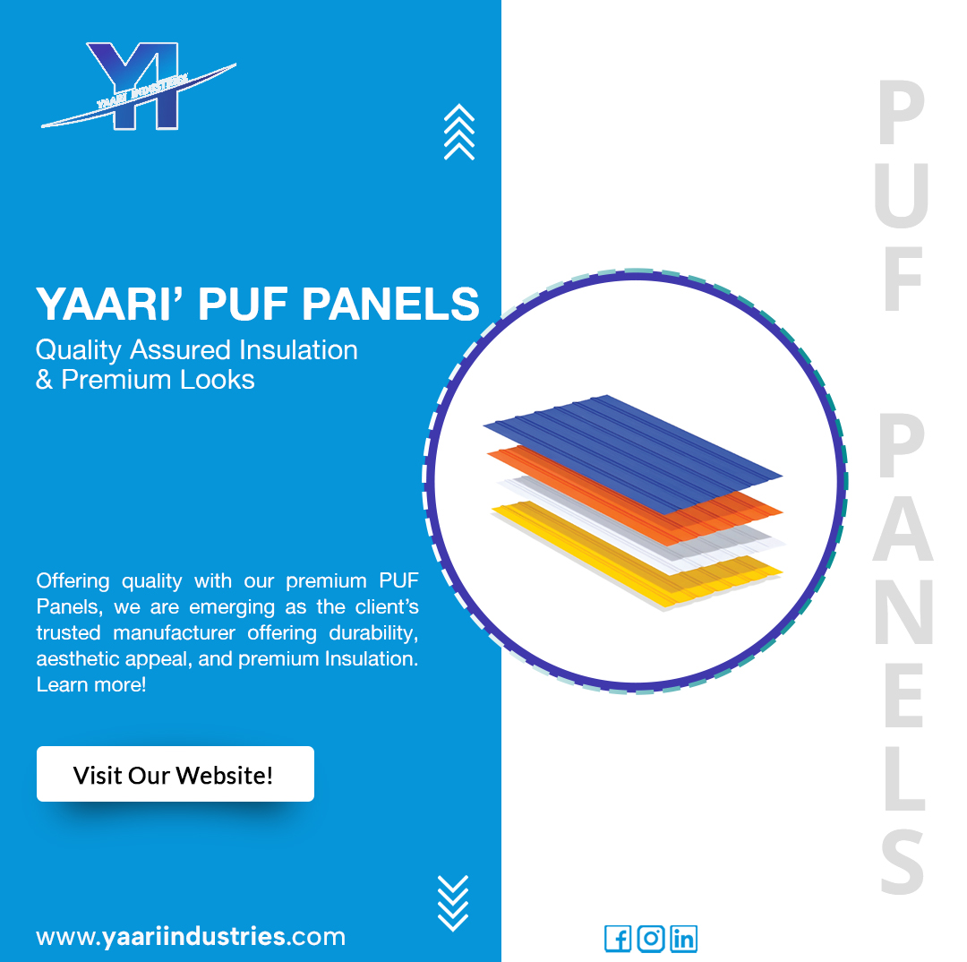 Upgrade your space with Yaari Industries' premium PUF panels! These panels offer durability, aesthetic appeal, and superior insulation, making them the perfect choice for any home or business.
#YaariIndustries #PUFpanels #UpgradeYourSpace #interiordesign #construction  #design