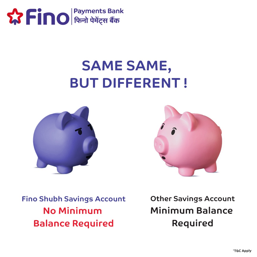 No need to worry about maintaining a monthly average balance in your account with Fino's Shubh Savings Account. What are you waiting for? Open an account now! Give a missed call to 7877788977 or click on the link - finobank.com/saving-account… #FinoPaymentsBank #FikarNot #FinoBanker