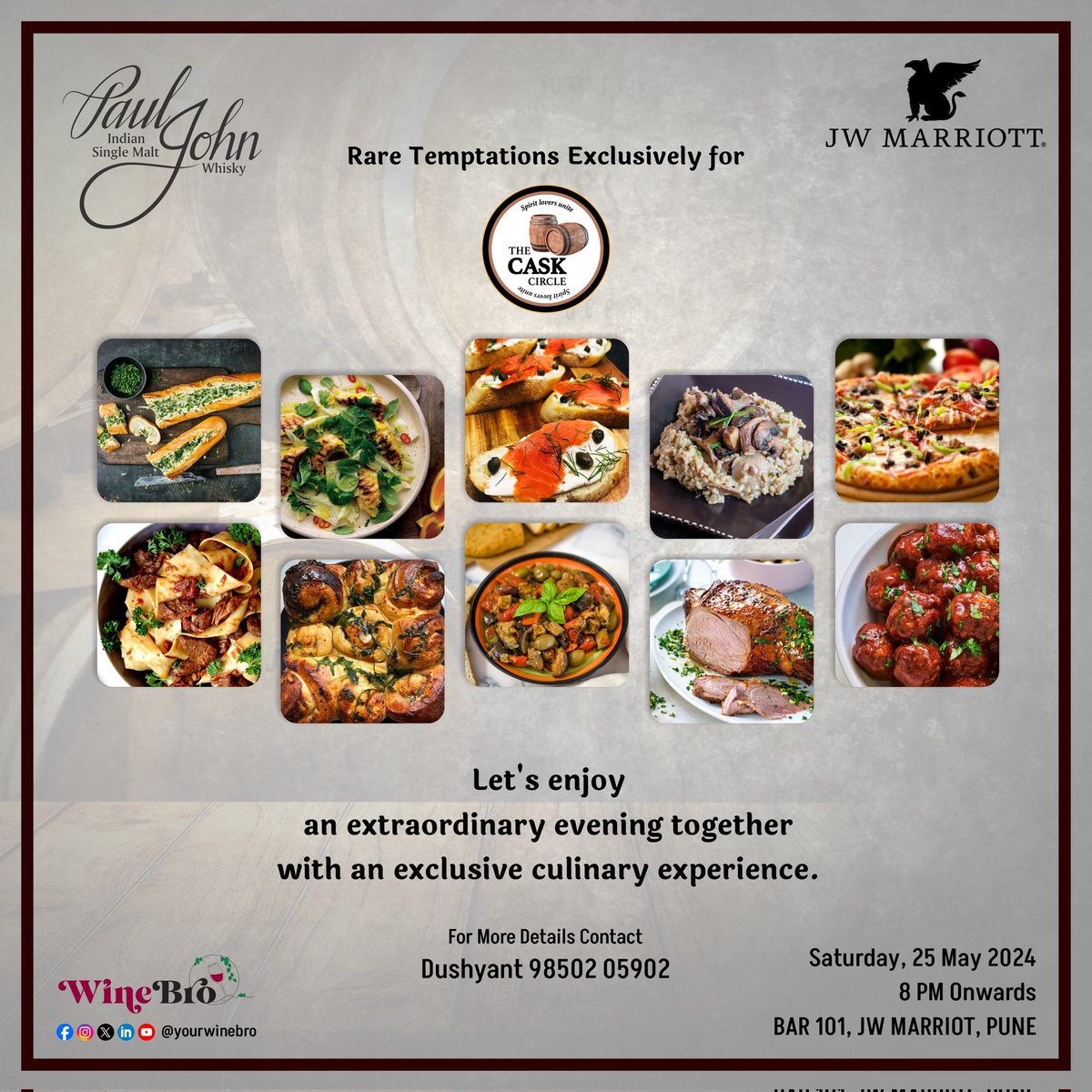 yourwinebro's tweet photo. BAR 101, JW MARRIOTT, PUNE
SATURDAY 25th MAY | 8 PM ONWARDS

For reservations and more information, contact:
98502 05902
https://t.co/MjKih9v648

#WineBro #pauljohn #whiskey #malt #whisky #whiskeytasting #whiskeytourism #whiskeygram #whiskeylover #whiskeylife #whiskeynews https://t.co/bfbFlX9CCg