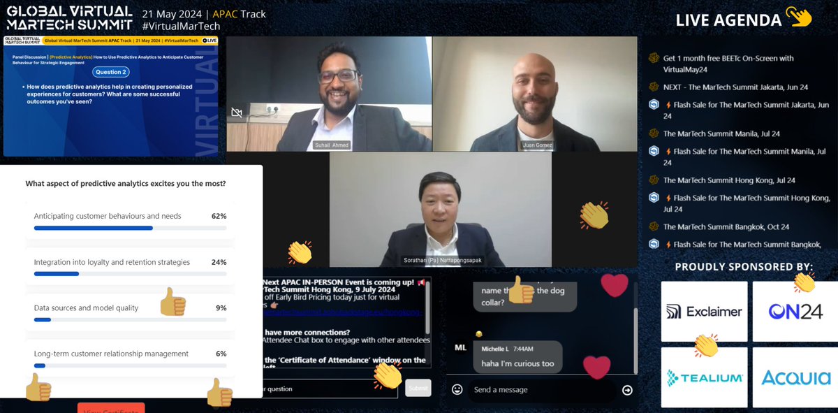 Martech_Summit's tweet photo. #APACTrack - Upcoming are Suhail Ahmed, #Dentsu, Sorathan (Pa) Nattapongsapak, #Zoetis & Juan Blas GΓ³mez, #Medibank discussing #PredictiveAnalytics π
π Agenda: https://t.co/acfq9m13AF https://t.co/j4X1KpIpZM