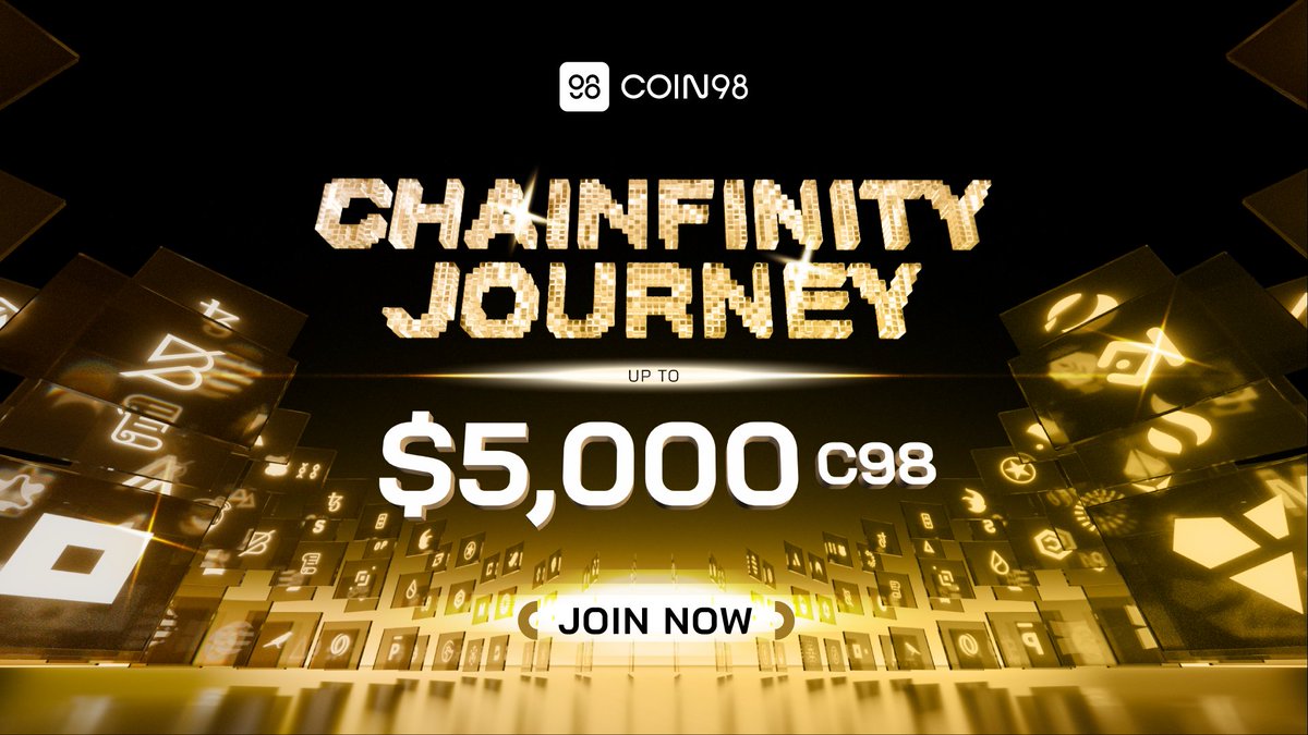 🎉 We're thrilled to kick off the 100+ Blockchains celebrations with the Coin98 Chainfinity Journey 🎉

🎁 Dive into our universe and stand a chance to win from a huge pool of $5,000 in #C98.
⏰ Duration: 2:00 PM, May 21 - 11:59 PM, May 27, 2024 (UTC+7)

Celebrate with us! Start