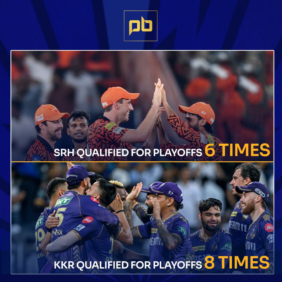 IPL 2024 Playoff 🏆 - KKR and SRH IPL Playoff Records 🏏👇.
.
#TATAIPL #TATAIPL2024 #IPL2024 #IPLUpdates #T20WorldCup24 #Qualifier1 #IPLPlayoffs #FavouriteIPL #KKRvsSRH #AbhishekSharma #RCBvsRR #OrangeArmy #IPL2024