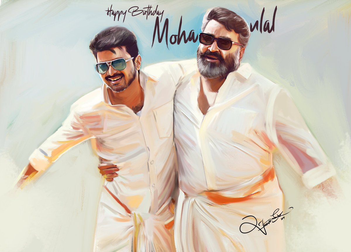 HBD Actor Mohanlal With Thalapathy Vijay Painting 2024 #hbdMohanlal #Thalapathyvijay #Mohanlal @Mohanlal @actorvijay