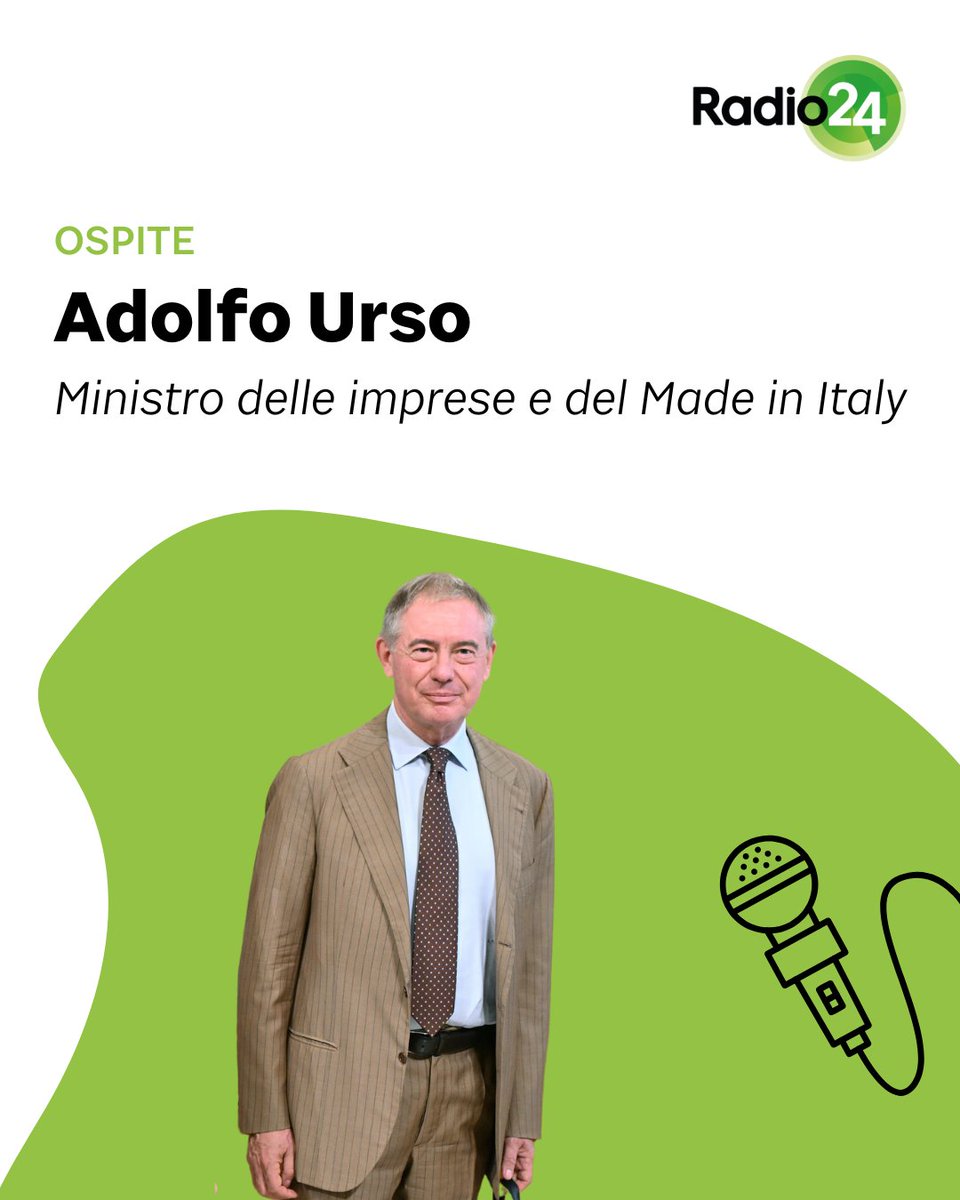 L'intervista politica 🗣️Ospitiamo @adolfo_urso, Ministro delle imprese e del Made in Italy SEGUI LA DIRETTA▶️radio24.ilsole24ore.com