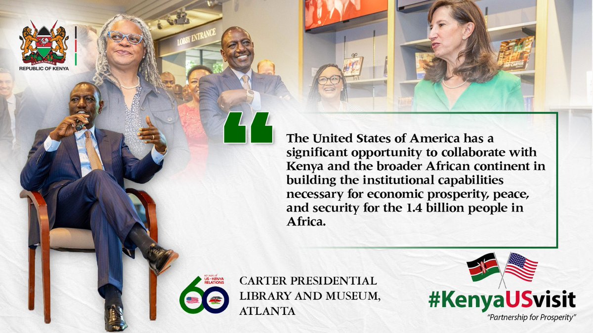 The United States of America has a significant opportunity to collaborate with Kenya and the broader African continent in building the institutional capabilities necessary for economic prosperity, peace, and security for the 1.4 billion people in Africa. #KenyaUSVisit: