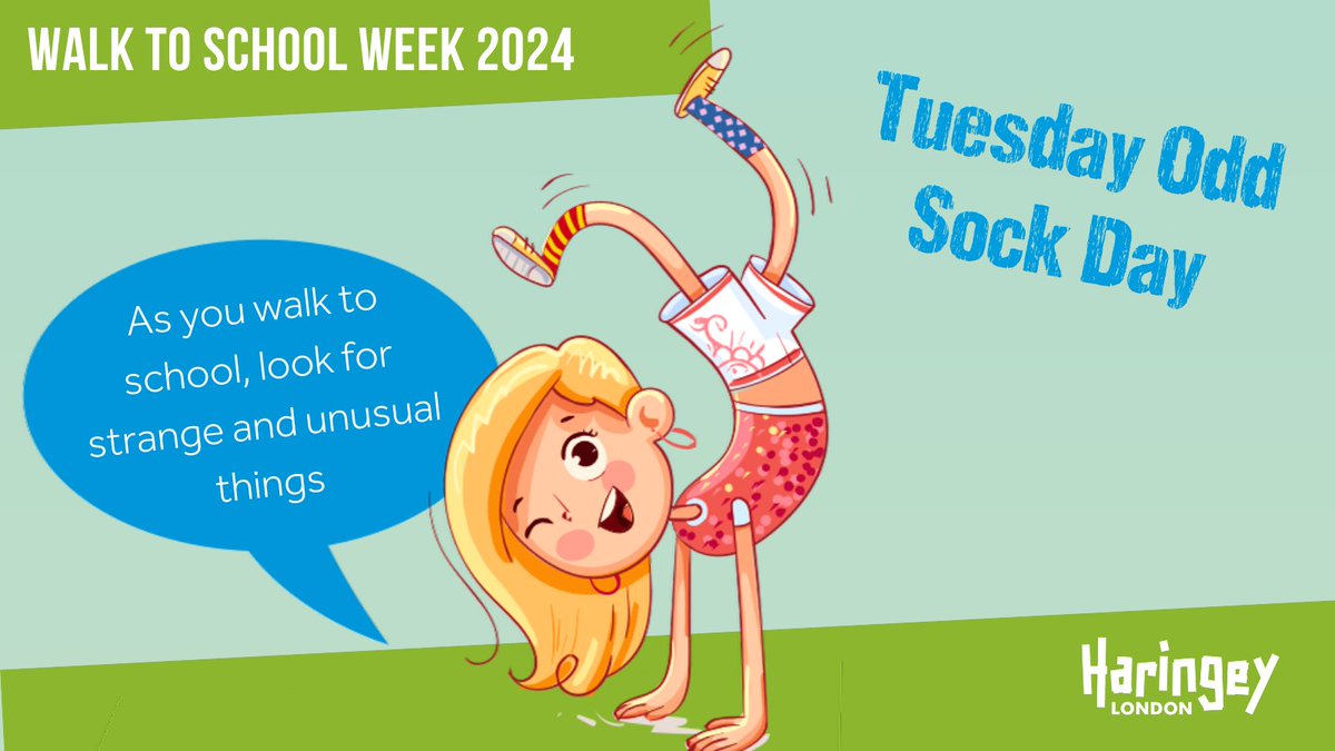 Tuesday Odd Sock Day is the next part of our #WalkToSchoolWeek2024 adventure 🧦 Use your walk today to see what weird and wonderful things you can discover when you're not whizzing by in a car.