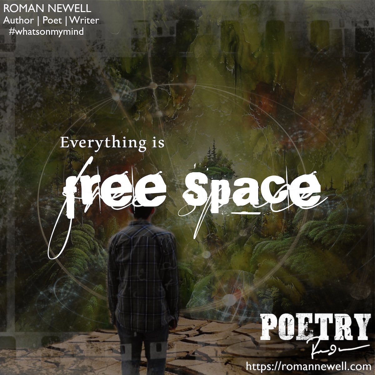 “Everything is free space…”

from the poetry collection 
WHEN LIFE IS COALS YOU MOVE FAST
~ Free Space
by: Roman Newell 

bit.ly/RN-Coals 

#darkpoetry #poetry #poetrylovers #freespace #space
#poetrywelovetoread #poeticvoice #freeverse #poets
#whatsonmymind #romannewell