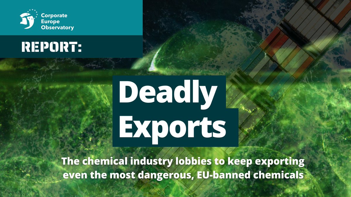 ⏰📢☠️CEO’s new report is out today! We analysed the lobby arguments used by the chemical and pesticides industry to derail the ban on the export of chemicals and pesticides forbidden in the European Union. 🧵Read it here: corporateeurope.org/en/2024/05/dea…