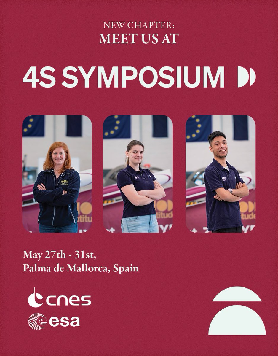 Latitude_eu's tweet photo. [Event chronicles] Latitude heads to #4SSymposium in Palma de Mallorca 🇪🇸🇫🇷 by @esa and @CNES May 27-31 👉 Meet our team @adeline_pitrois @Clem_Cambourian @FlorianRandria at Booth #18 to dig into Zephyr's dedicated #LaunchServices for #SmallSats 🚀⏩🛰️ https://t.co/bCxwLvZnL8