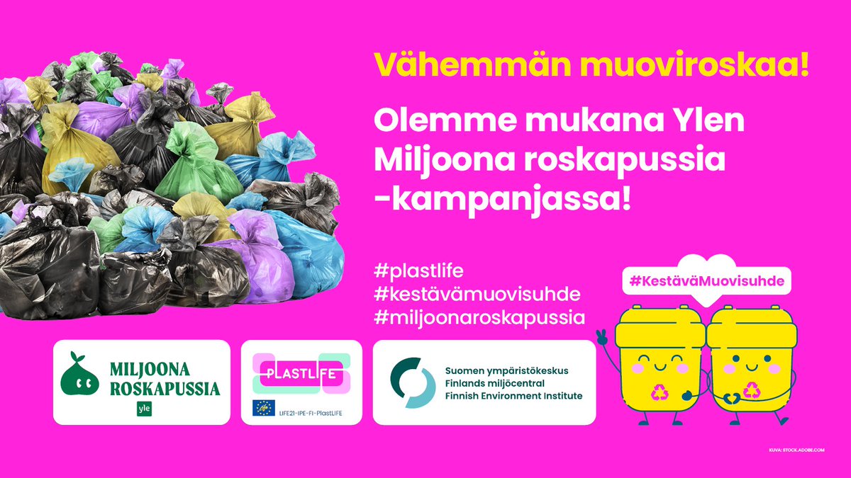 Tiesitkö, että korkit ja kannet ovat usein eri muovilajia kuin itse pakkaus? Lue eri muovilajeista ja muovien elinkaaresta PlastLIFE-hankkeen sivuilta: materiaalitkiertoon.fi/fi-FI/PlastLIF…
#KestäväMuovisuhde #Miljoonaroskapussia #plastlife #muovitiekartta