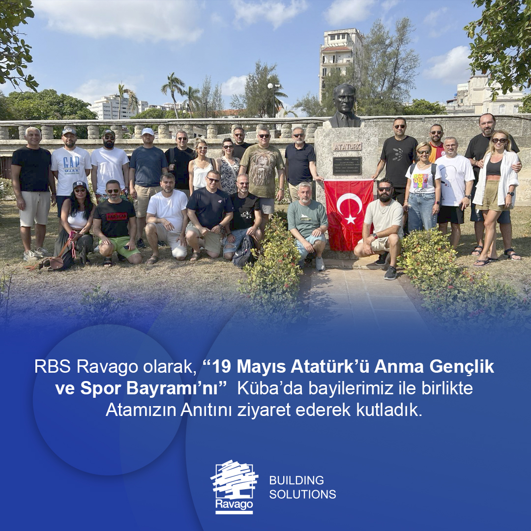 RBS Ravago olarak, “19 Mayıs Atatürk’ü Anma Gençlik ve Spor Bayramı’nı” Küba’da bayilerimiz ile birlikte Atamızın Anıtını ziyaret ederek kutladık. #ravago #ravagotürkiye #ravagobinaçözümleri #ravagobuildingsolutions #19mayıs