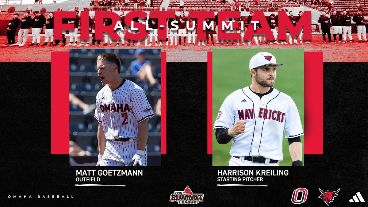 𝑭𝑰𝑹𝑺𝑻 𝑻𝑬𝑨𝑴 𝑨𝑳𝑳-𝑺𝑼𝑴𝑴𝑰𝑻 🥇

With two of the best seasons by any Maverick in the Division I era, Harrison Kreiling and Matt Goetzmann have earned First Team All-Summit honors!

📰bit.ly/4bPJCut

#OmahaBSB