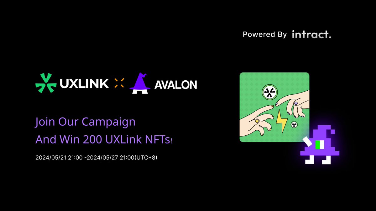 avalonfinance_'s tweet photo. Join our @IntractCampaign  campaign and Win UXLink NFT Prizes!

We are excited to announce an exclusive collaboration with @UXLINKofficial, offering you the chance to win one of 200 UXLink “LINK” NFTs!

What can these NFTs offer you?
- 100% token airdrop for UXLink Season 1 (pre-TGE)
- Priority access to Season 2 & 3 airdrops (within 60 days post-TGE)
- Membership of UXLink with airdrops from 50+ partners
- Voting rights in UXLink governance

Join now: https://t.co/eQkPKxsIO1
#Airdrop