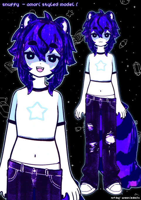 I drew an Omori styled model for Snuffy! ⋆。°✩ 