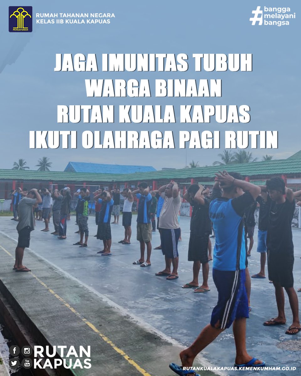 Jaga Imunitas Tubuh, Warga Binaan Rutan Kuala kapuas Ikuti Olahraga Pagi Rutin

#KumhamPasti
#KemenkumhamRI
#kemenkumhamkalteng
#kanwilkemenkumhamkalteng
#rutankualakapuas
#rutankapuascangkalbagawi
#davidandersonsetiawan