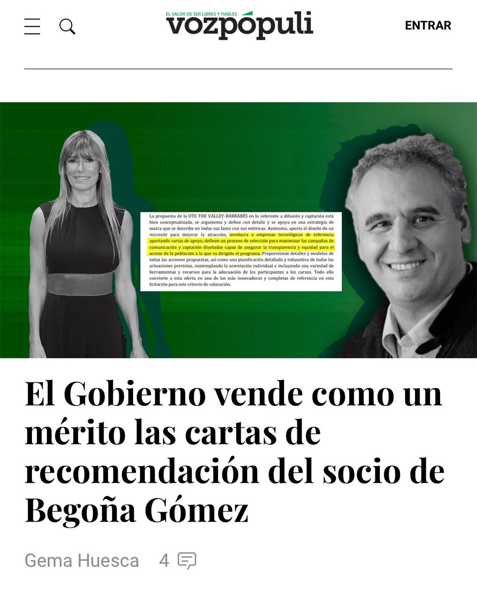 “Declaraciones de interés”, llama Gigi el amoroso a las cartas de recomendación que firmaba la bien pagá y que el Consejo de Ministros transformaba en millonarias subvenciones a las empresas señaladas por la señora que comparte colchón con el presidente del Gobierno de España.