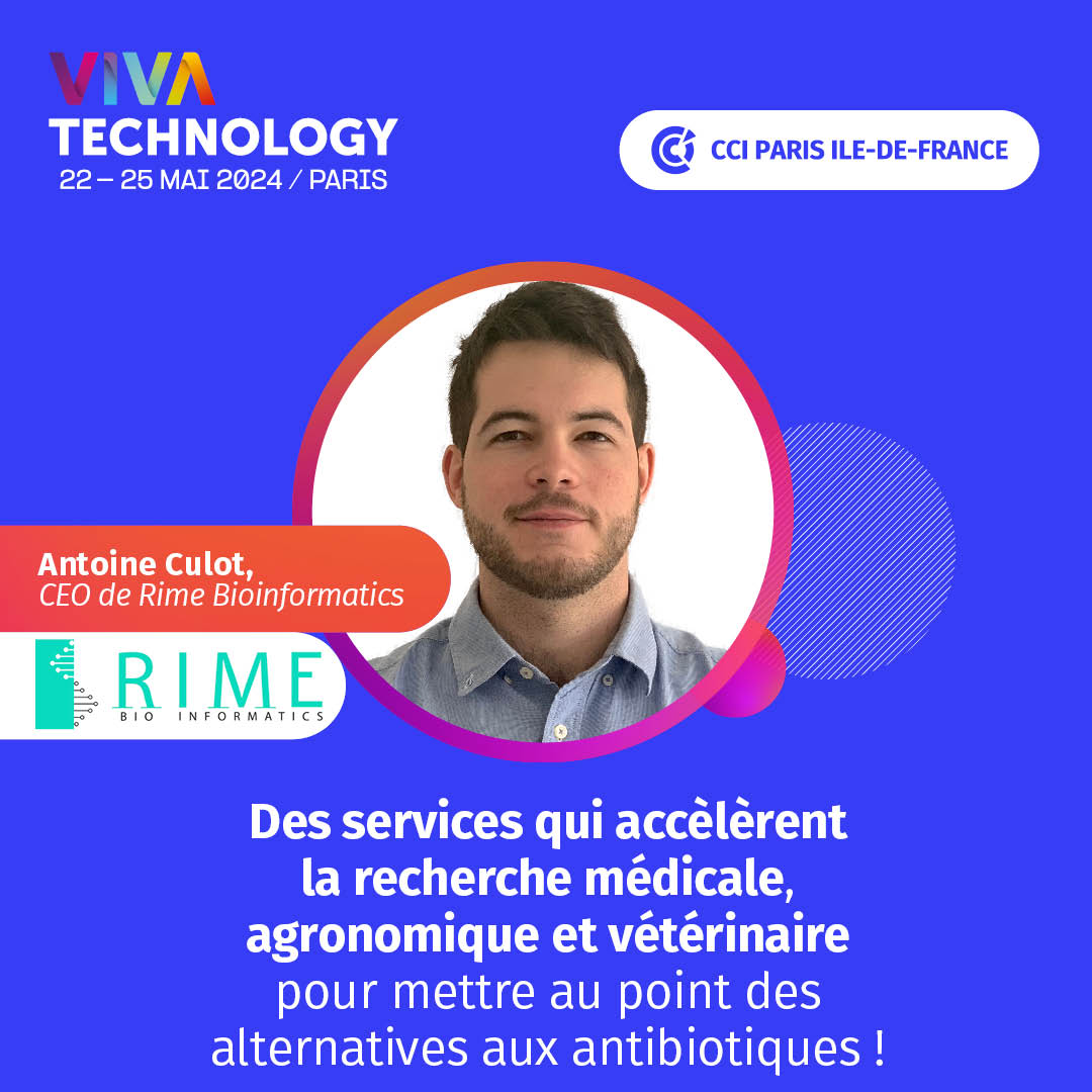 RBioinformatics's tweet image. Vivatech is coming and we are also coming to this event. On May 22, we are at G50. Make sure to visit us to understand how Rime can improve and accelerate phage therapy! #vivatech #rimebioinformatics 🧬 #healthbiotech #CCIP