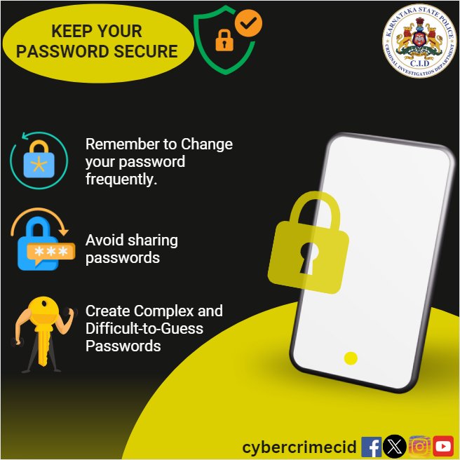 CybercrimeCID's tweet photo. Keep you passwords secure
#cybersecurity #OnlineSafety #CCITR https://t.co/c4tqUyAHzl