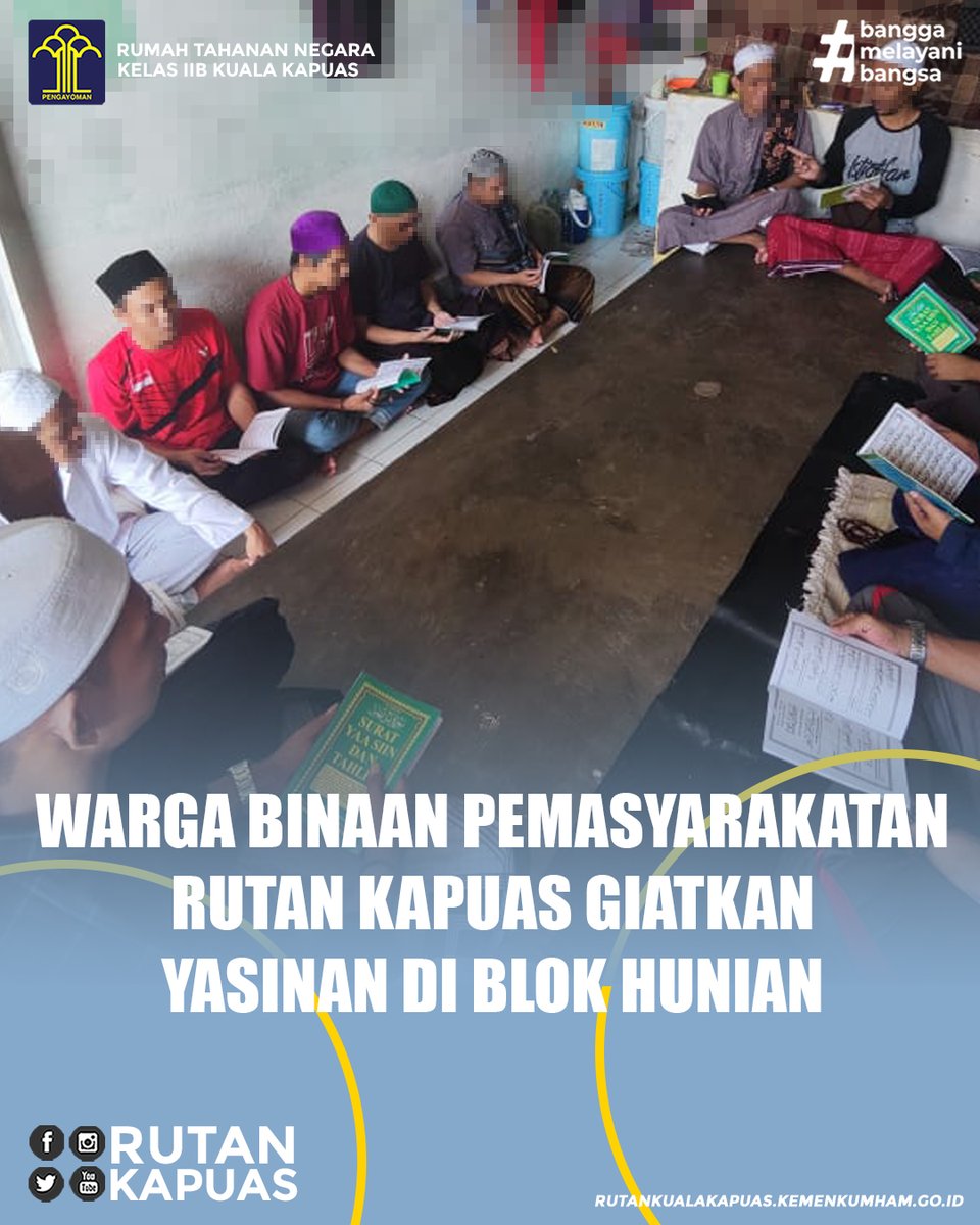 Warga Binaan Pemasyarakatan Rutan Kapuas Giatkan Yasinan di Blok Hunian*

#KumhamPasti
#KemenkumhamRI
#kemenkumhamkalteng
#kanwilkemenkumhamkalteng
#rutankualakapuas
#rutankapuascangkalbagawi
#davidandersonsetiawan