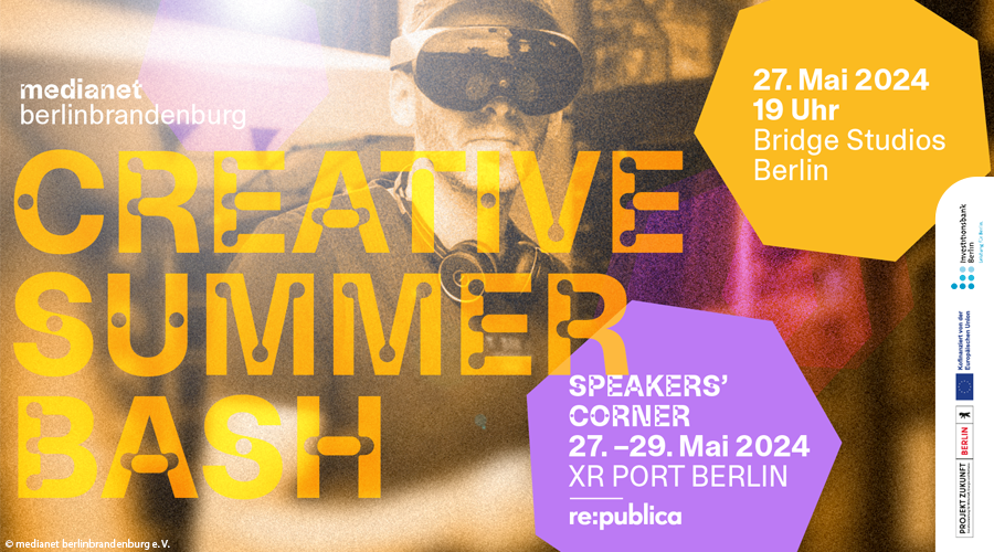 Ready for the media event of the summer?

At this year's @republica on May 27, 7:00 pm – 11:00 pm, the Creative Summer Bash brings together creatives from VR/AR/XR, #AI, film, gaming, IT & many more to create the future of #media!

Register here: eventbrite.de/e/creative-sum…