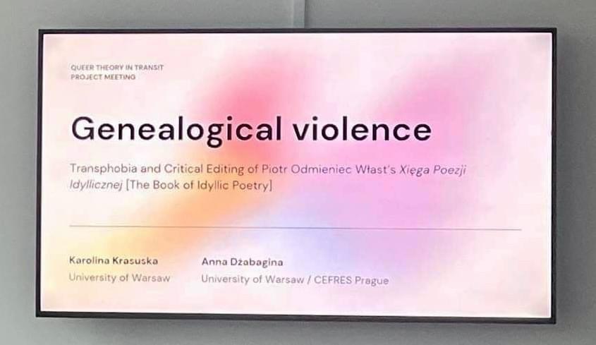 AnnaDzabagina's tweet photo. My first time co-authoring and it was such a blast! Yesterday, at the #QueerIT workshop, @karolinakrasusk and I presented our piece on trans-erasure, critical editing, and Komornicka/Włast. Parts will soon be published in “Wieloglos,” but perhaps the story will not end there🔥 https://t.co/Y8o9z6goP7