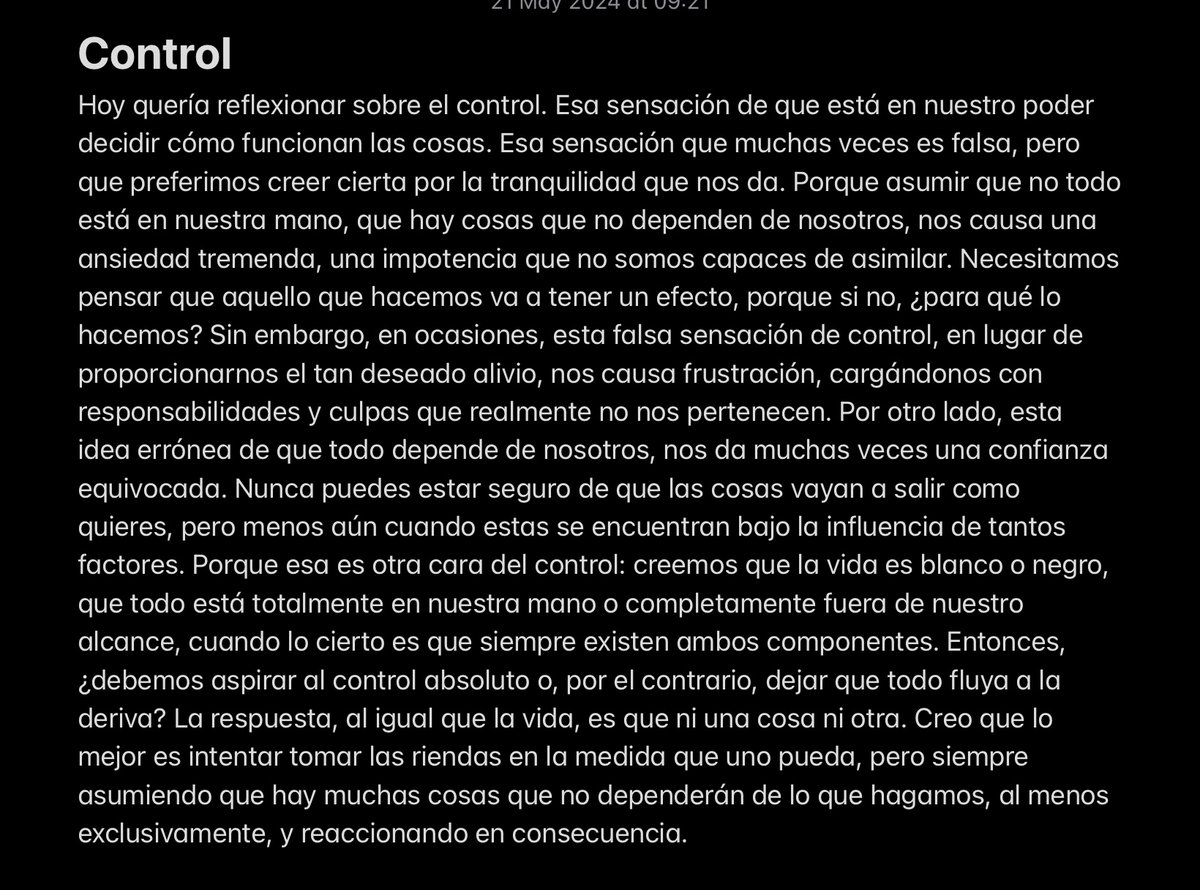 Pequeña reflexión del día, ahora solo falta aplicármela