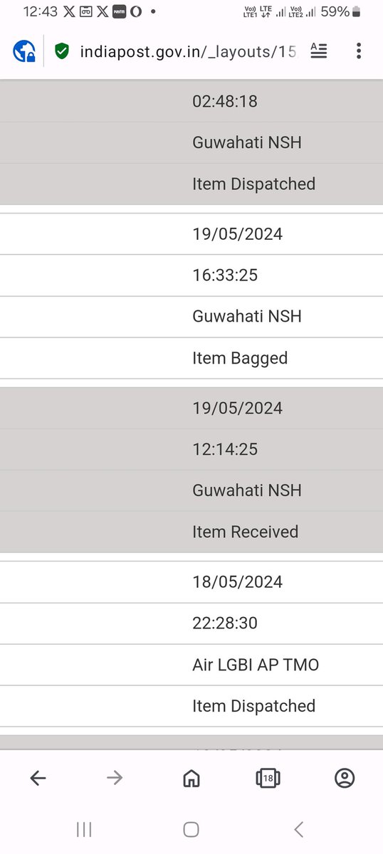 The Packet Reached at Guahati by 18/05/24
Then it Reached Nagao on 21/05/25
But Bokajan 5hr Distance from Guahati. 
Transit system of <a href="/IndiaPostOffice/">India Post</a> is  beyond the understanding.
It delayed Service is just waste of precious time.
Please look and take appropriate action