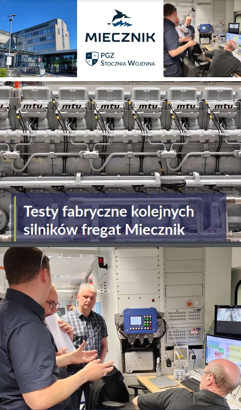 PGZ_pl's tweet photo. W fabryce Rolls-Royce Solutions GmbH w Friedrichshafen przedstawiciele #PGZ Stocznia Wojenna uczestniczyli w teście kolejnych głównych jednostek napędowych oraz silników napędzających generatory dla fregat #Miecznik.
#PGZSW #fregata @MON_GOV_PL @MAPGOVPL
https://t.co/Yn0dcTc81X https://t.co/ldkd3CFdIq
