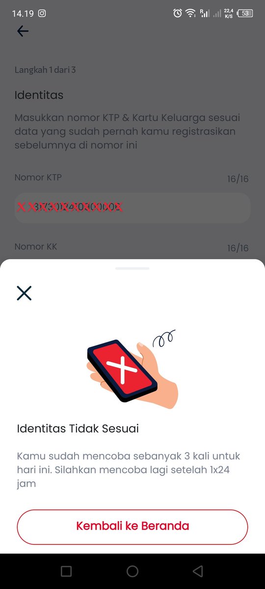 nickopramanda's tweet photo. @Telkomsel ini saya mau perpanjang masa aktif..
padahal nomor KTP dan nomor KK sudah sesuai..
tapi kenapa selalu hasilnya identitas tidak sesuai ya? https://t.co/Fucm6Peltm