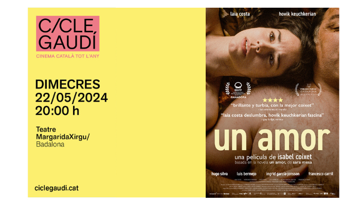 📽️Aquest dimecres tenim #CicleGaudí amb #unamor d'Isabel Coixet

👉Una estranya i confusa trobada de la Nat amb el seu veí de la que sorgeix una passió devoradora i obsessiva que la consumirà completament

📍Teatre Margarida Xirgu
🗓️Dim. 22 de maig
⏰20h
🎟️rb.gy/tyny2g