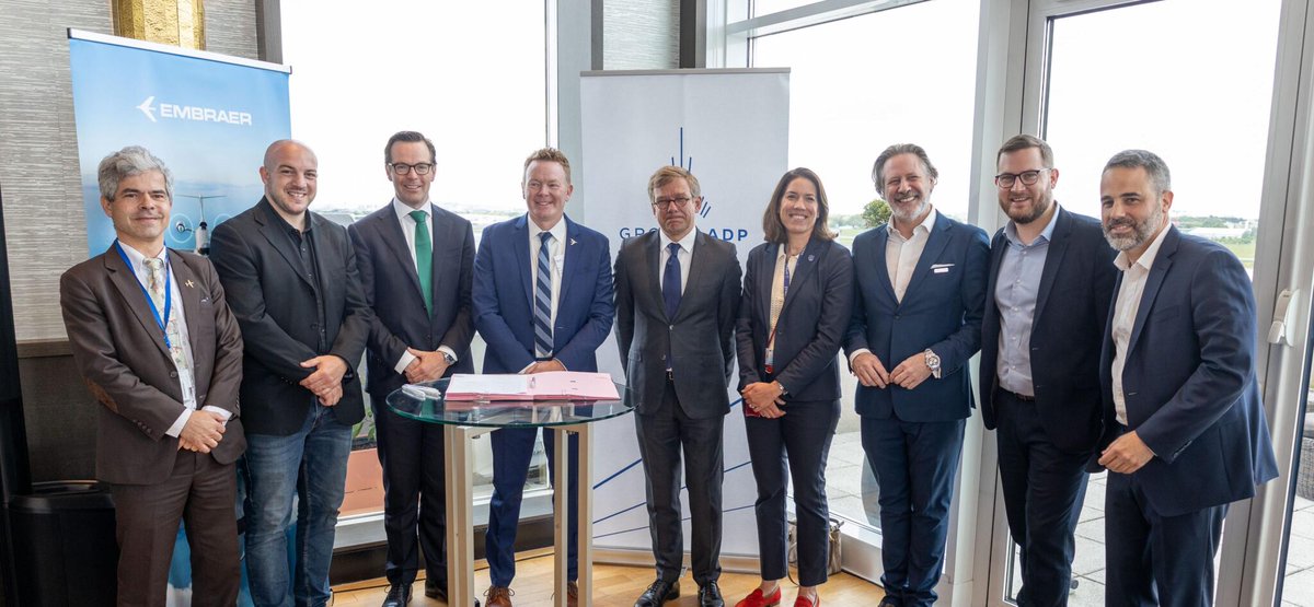 [NEWS] @embraer and Eve sign MoU with Groupe ADP aiming to strengthen operations at Paris-Le Bourget Airport: aviationbenefits.org/newswire/2024/… #ecofly
