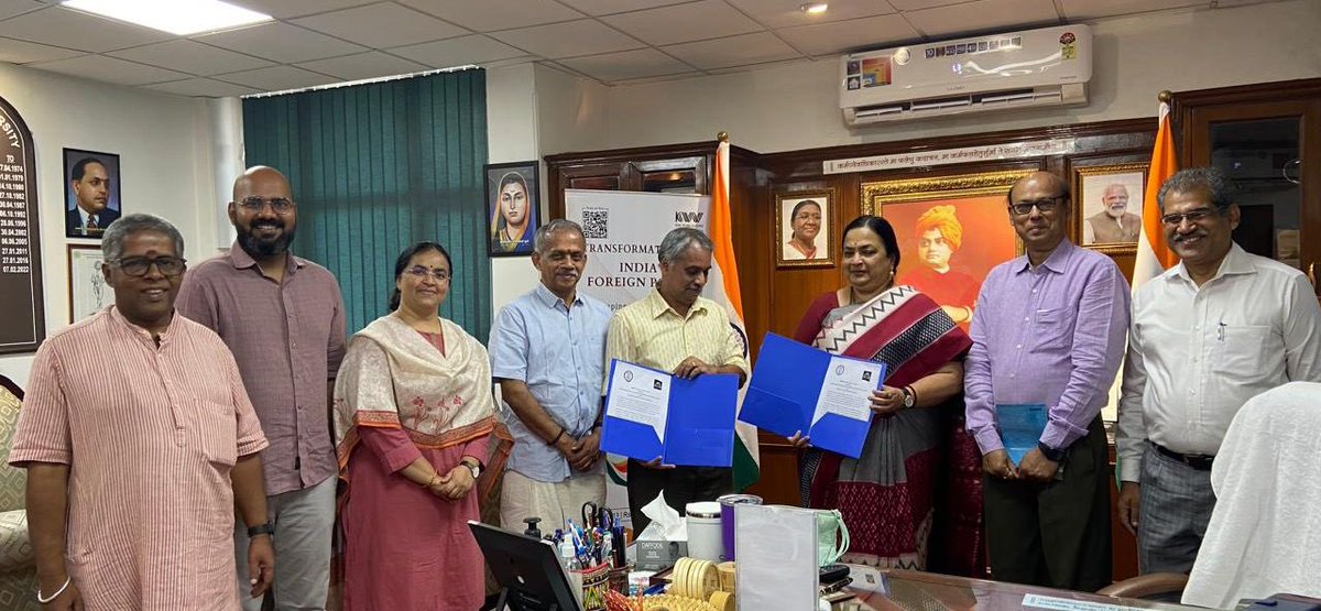 Now it is official.. Mahatma Gandhi College of Mass Communication has become the only media study center recognized by the world's leading university, JNU, with the signing of the MoU by Mr. JNU VC Prof Santishri D Pandit and Magcom Director Anurag. It was a great privilege to