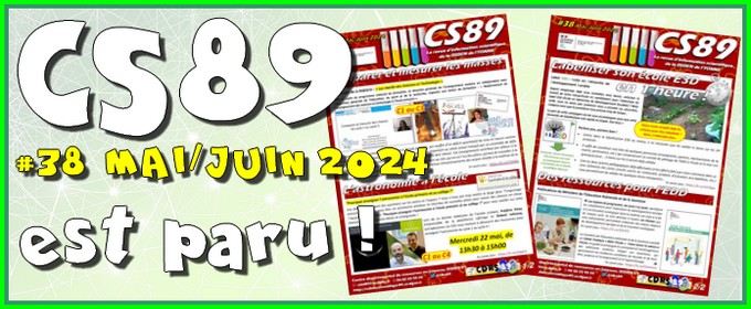 La revue d'information scientifique de la DSDEN de l'YONNE @dsden89 'CS 89' #38 Mai/Juin 2024 est parue. @CAST_Dijon >> Webinaires MEN 'Mesurer des masses'⚖️ et @Fondation_Lamap 'Astronomie'🔭 >> Labelliser son école E3D⏱️ et Ressources du MEN pour l'EDD🌱 culturescientifique89.ac-dijon.fr/?Bulletin-d-in…