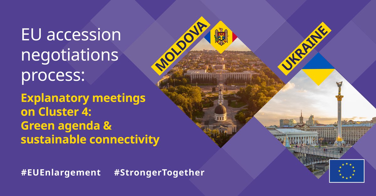 Today, 🇪🇺#EU technical explanatory meetings with 🇺🇦#Ukraine & 🇲🇩#Moldova on the green agenda & sustainable connectivity begin! We'll cover the following crucial areas: 🔹Transport 🔹Energy 🔹Trans-European networks 🔹Environment & climate change #EUEnlargement #StrongerTogether