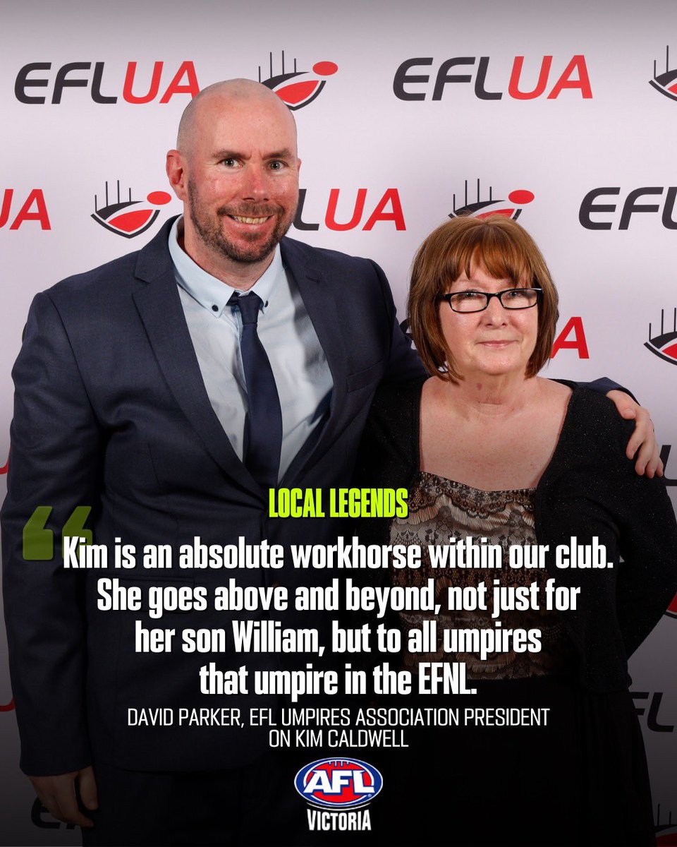 aflvic's tweet image. She started as a proud parent, but Kim Caldwell has gone above &amp;amp; beyond to help umpires right across the @Eastern_FNL 🤝

From making meals every Wednesday night to fuelling umpires during tough trainings, she’s the heart &amp;amp; soul of the @eflua.

Read more: aflvic.com.au/news/local-leg…