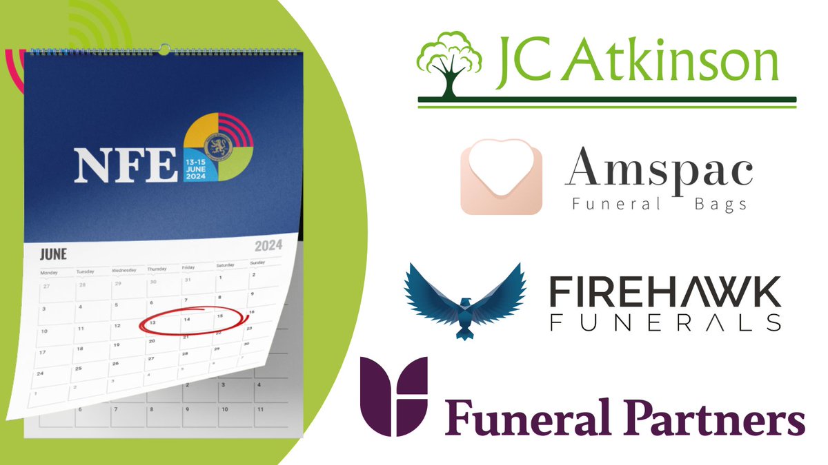 Thank you so much to those who make #NFE24 possible! Just a few of our fantastic sponsors with more to share in the coming days! @fspfunerals, @jcatkinson, Firehawk Funerals and Amspac Funeral Bags.