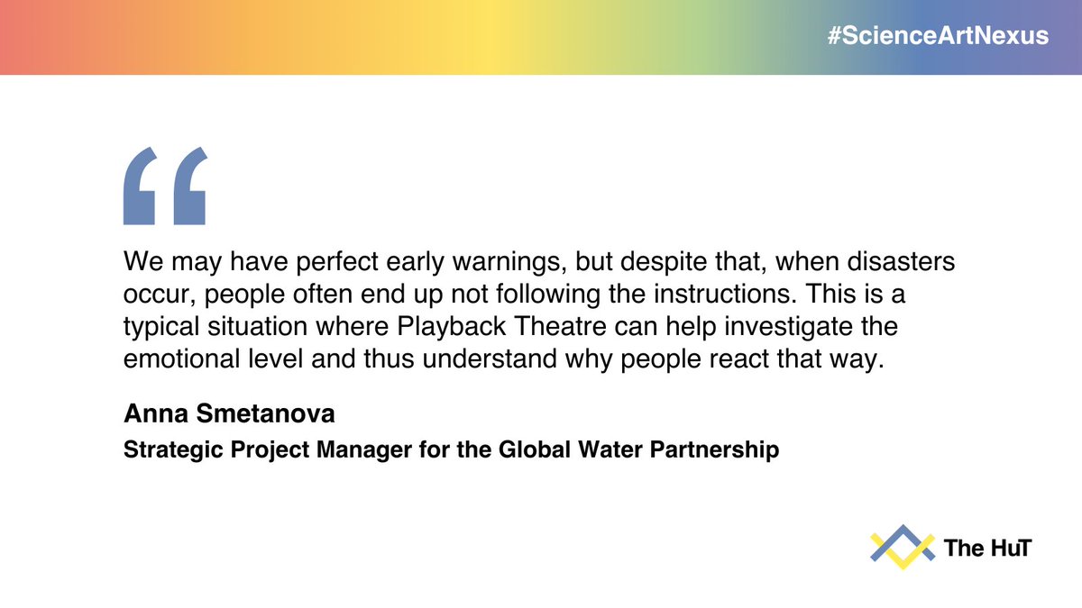 #TheHuTNexus has been collaborating with different Playback Theatre companies to show how performative arts can unlock the understanding of human reaction during extreme climate events. 

👉 Learn more about this liaison through: thehut-nexus.eu/when-theatre-t…

#ScienceArtNexus