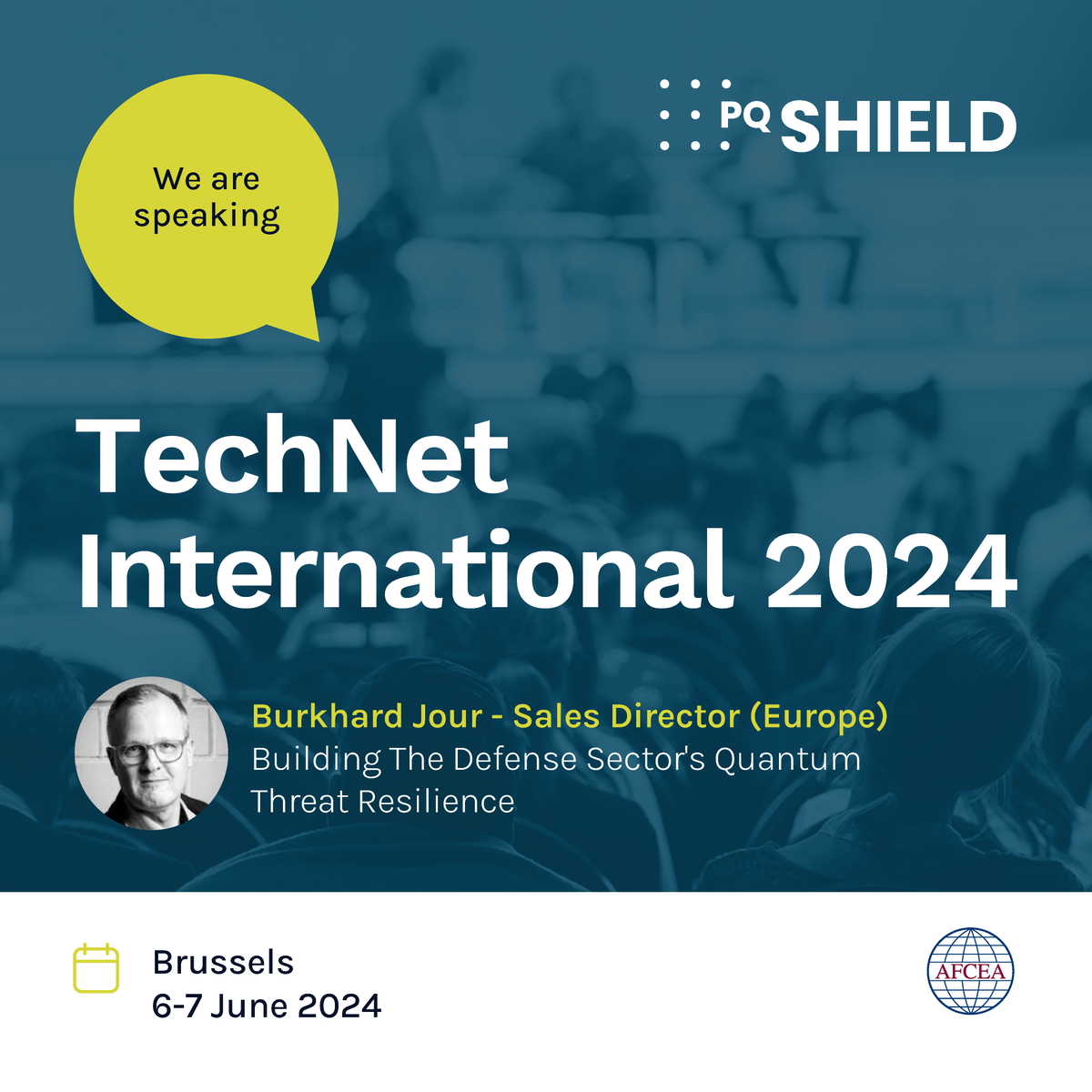 Our Sales Director Europe Burkhard Jour will be speaking at TechNet International , Brussels 6-7th June - “Building the Defense Sector’s Quantum Threat Resilience'. We hope to see you in Brussels! #defense #security #quantumthreat #quantumcomputers #cybersecurity #cryptography