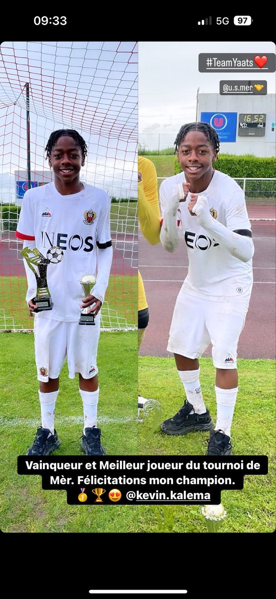 Kevin Kalema (2010) qui rejoindra prochainement le centre de formation de l’@ogcnice a été élu meilleur joueur du Tournoi de Mer U14 2024 !
Hâte de le découvrir car on m’en dit le + grand bien !