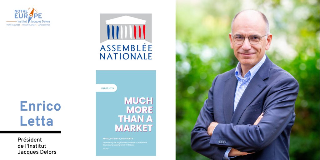 🇫🇷 [#Audition] Notre président @EnricoLetta sera auditionné demain dès 9h par @AN_AfEtr pour son rapport sur l'avenir du marché unique Lien vers le rapport 'Much more than a market' 👉 consilium.europa.eu/media/ny3j24sm…