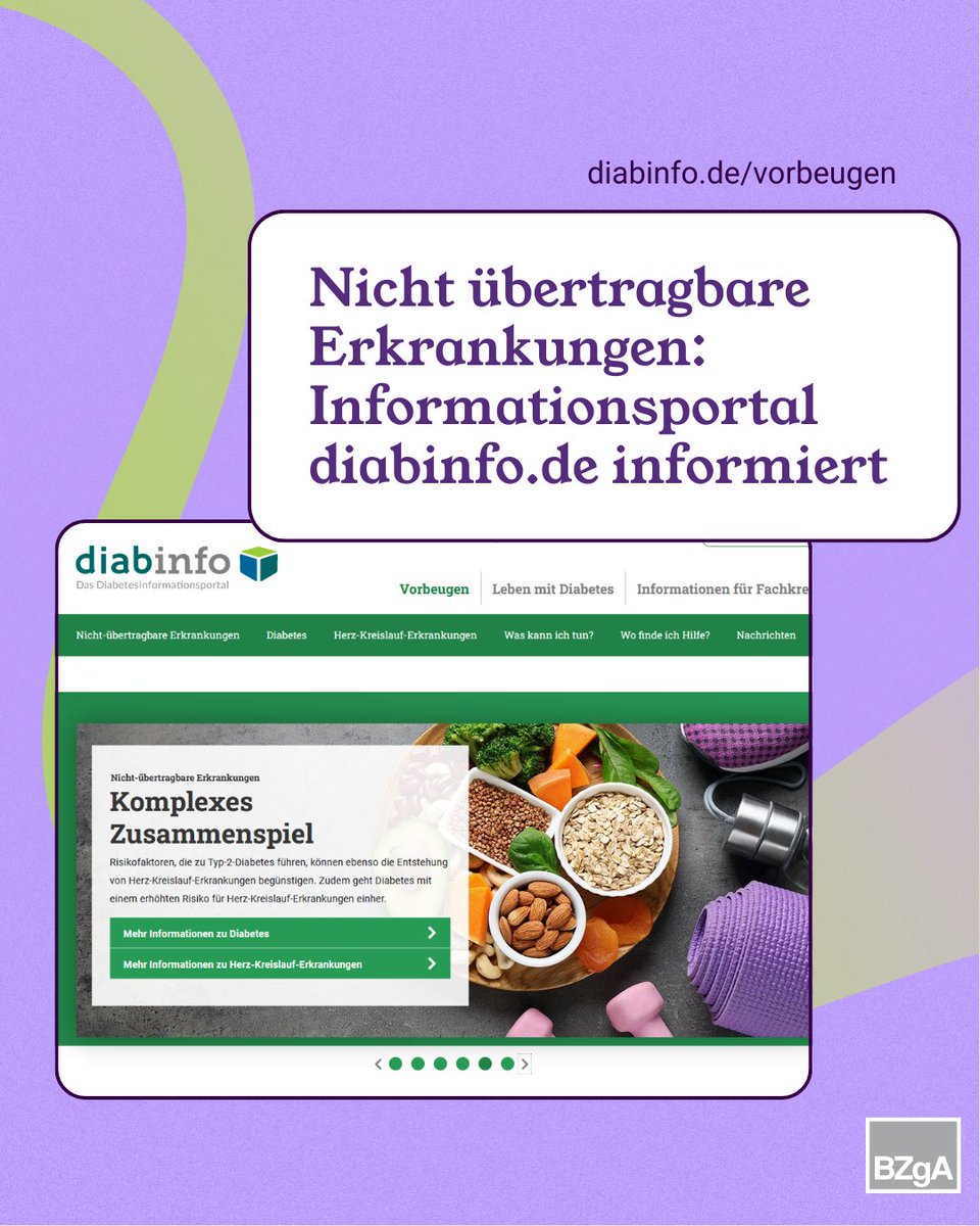 #Typ2Diabetes und Herz-Kreislauf-Erkrankungen sind nicht übertragbare Erkrankungen. Die Ursachen sind vielfältig, aber es gibt viele gemeinsame Einflussfaktoren, z. B. #Bewegung, #Ernährung und #Stress. Weitere Infos zur Vorbeugung und Alltagstipps: diabinfo.de/vorbeugen.html