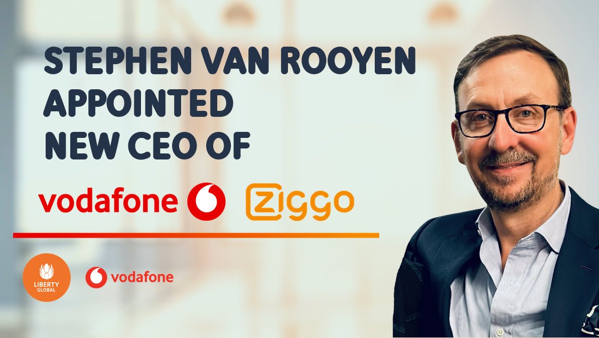 We're delighted to announce that Stephen van Rooyen, former CEO of @SkyUK & Ireland and Chief Commercial Officer for the @SkyGroup, has been appointed CEO of @VodafoneZiggo, effective September 2024. bit.ly/3QSBMrM