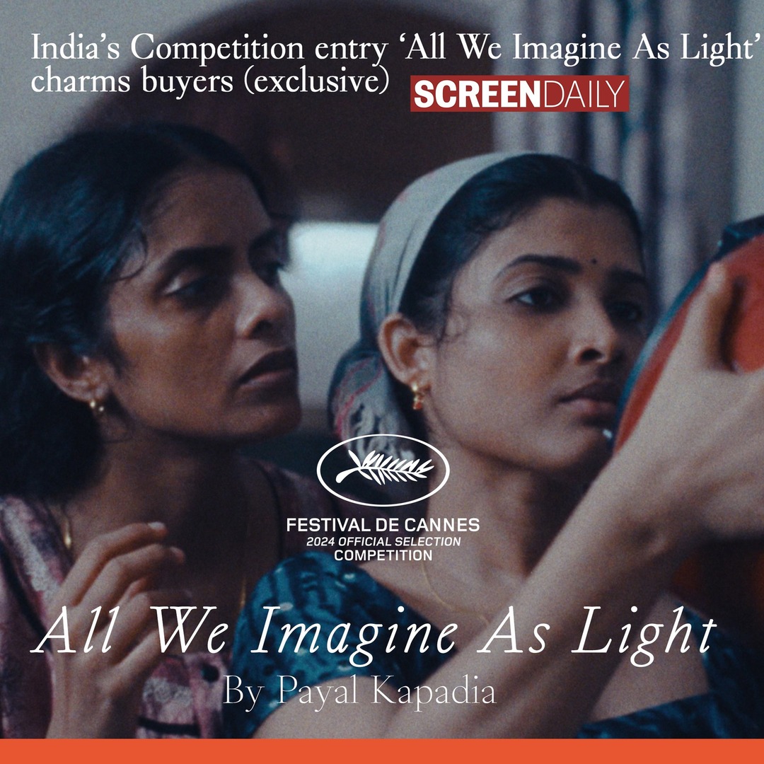 ⭐ Payal Kapadia’s All We Imagine As Light , the first Indian film to play in Cannes competition in 30 years,  has lit up the market with sales to a slew of territories.

Full article: bit.ly/44Mq4Vv

▶Screenings in Cannes:
Thursday, May 23rd, … instagr.am/p/C7OOeNJKzPd/