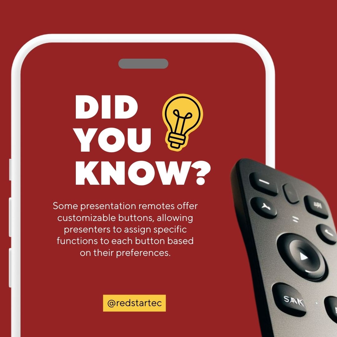 💡📷 Did you know these fascinating facts about the unsung heroes of presentations?  Learn some quirky facts about presentation remote clickers you never knew!    

 #PresentationRemotes #LearnWithRedStarTec #TechTrivia 📷 💻