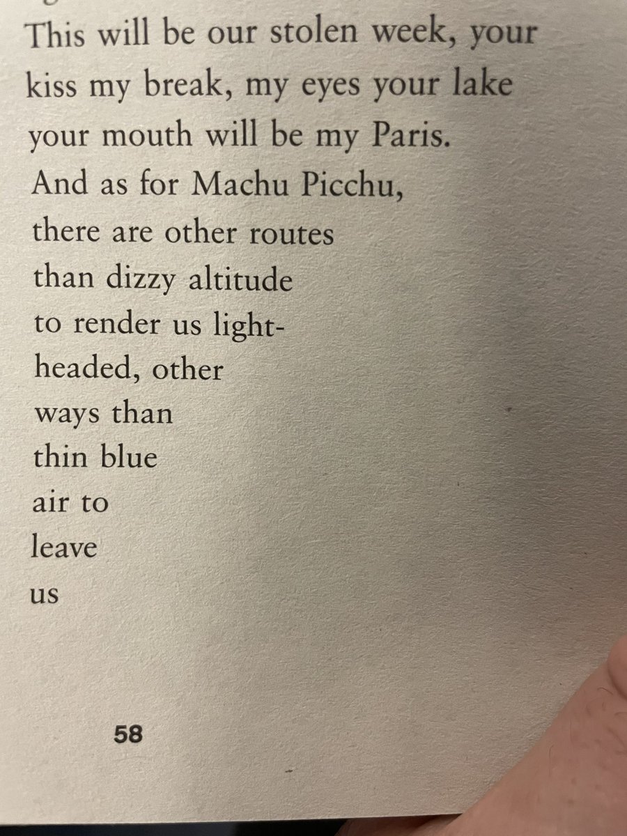 One of my favourite poets @Idharker is appearing at @kslitfestlondon soon. She’s has various v good collections, but I’ve been reading her (here’s a wee bit) in @duanalla’s Poetry Unbound: 50 Poems to Open Your World collection from @canongatebooks this morning. It delivers.