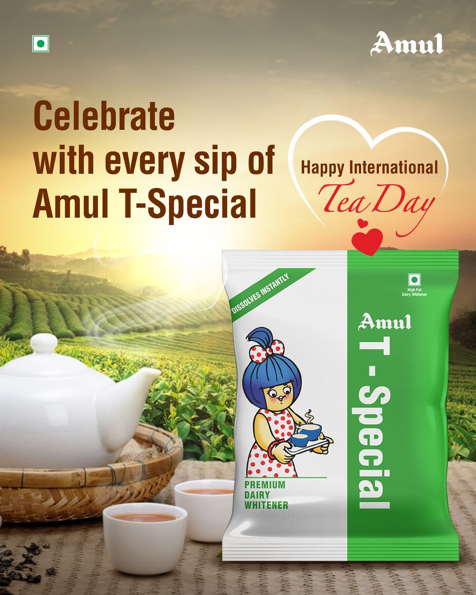 Amul_Coop's tweet photo. Savor the flavor of tradition with every sip of Amul T-Special. Happy International Tea Day!
#Chai #Tea #Whitener #Amul #TSpecial #InternationalTeaDay #TeaDay https://t.co/CppFY6x8GR